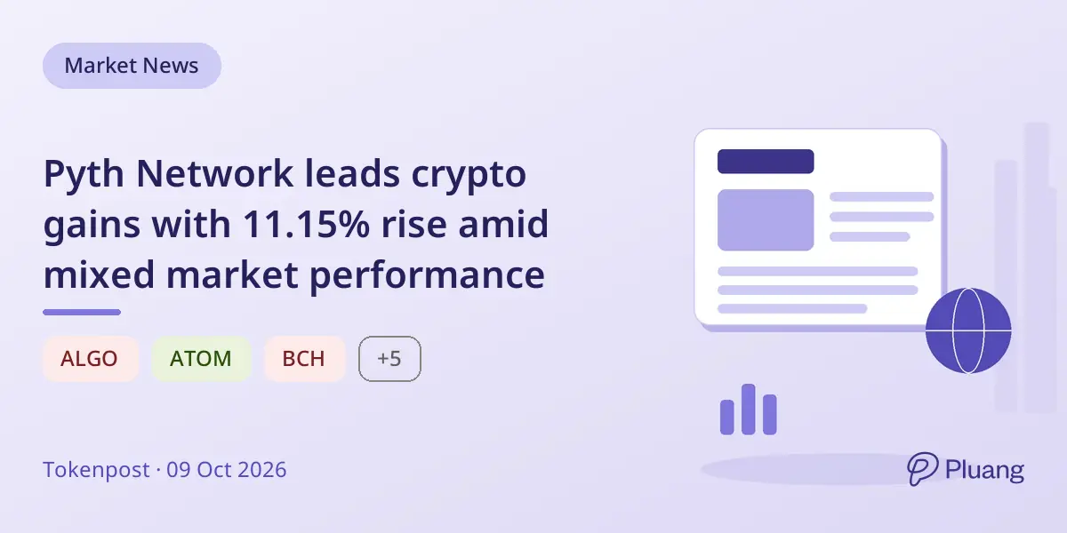 Pyth Network leads crypto gains with 11.15% rise amid mixed market performance
