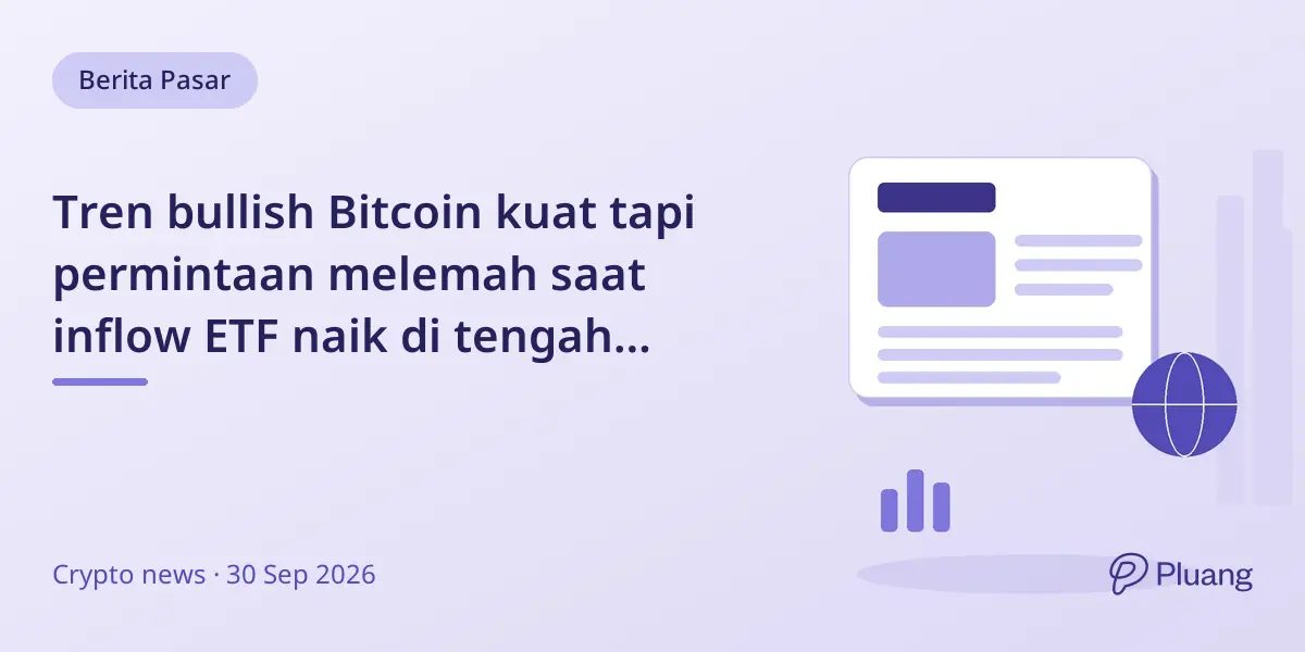 Tren bullish Bitcoin kuat tapi permintaan melemah saat inflow ETF naik di tengah profit-taking.