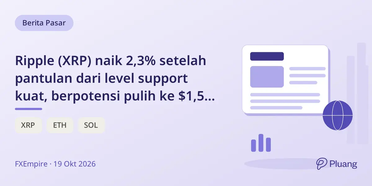 Ripple (XRP) naik 2,3% setelah pantulan dari level support kuat, berpotensi pulih ke $1,55 jika tembus resistance