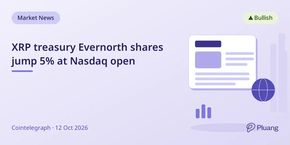 XRP treasury Evernorth shares jump 5% at Nasdaq open