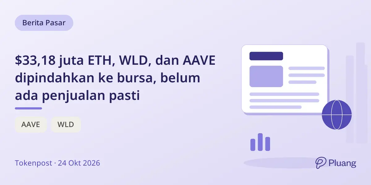 $33,18 juta ETH, WLD, dan AAVE dipindahkan ke bursa, belum ada penjualan pasti
