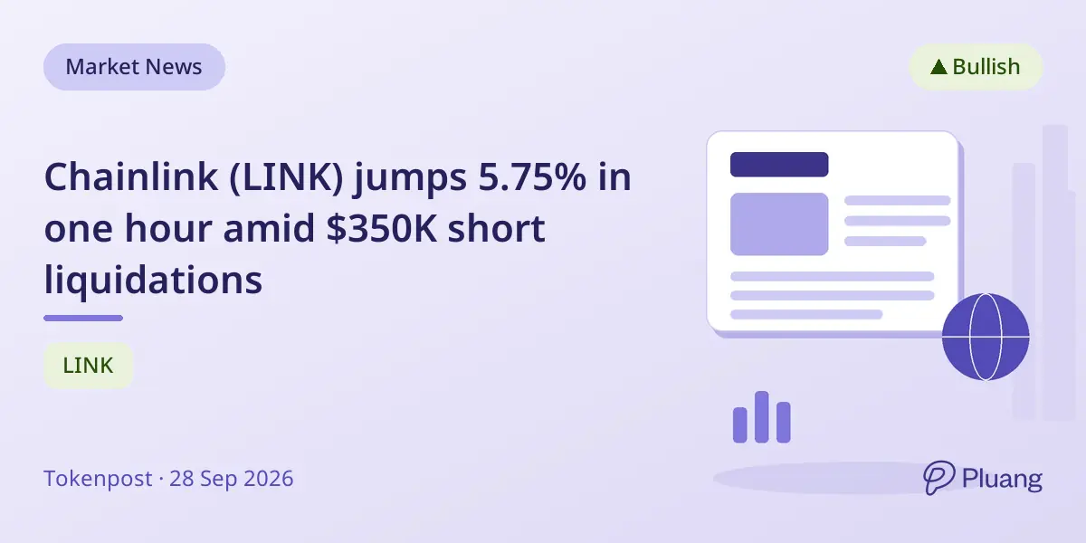 Chainlink (LINK) jumps 5.75% in one hour amid $350K short liquidations