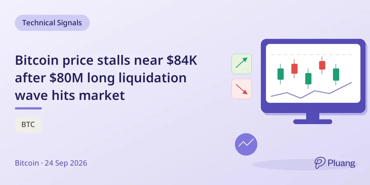 Bitcoin price stalls near $84K after $80M long liquidation wave hits market