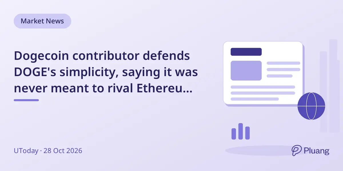 Dogecoin contributor defends DOGE's simplicity, saying it was never meant to rival Ethereum or Solana.