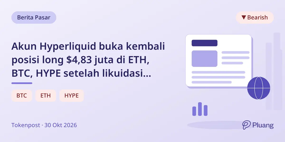 Akun Hyperliquid buka kembali posisi long $4,83 juta di ETH, BTC, HYPE setelah likuidasi $1,17 juta tutup 510,93 ETH
