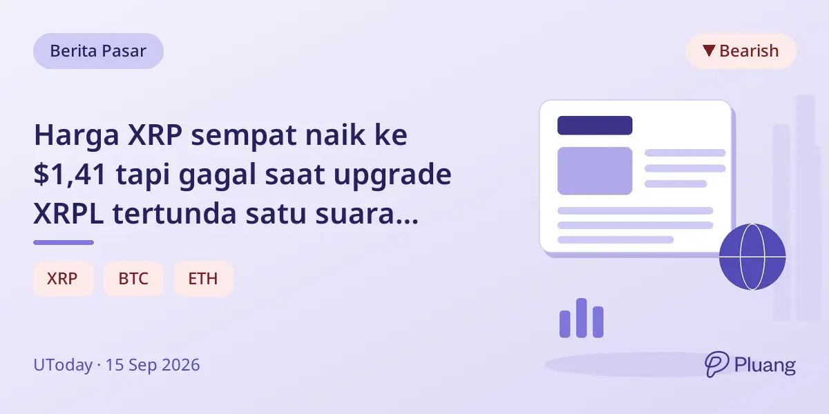 Harga XRP sempat naik ke $1,41 tapi gagal saat upgrade XRPL tertunda satu suara jelang peluncuran.