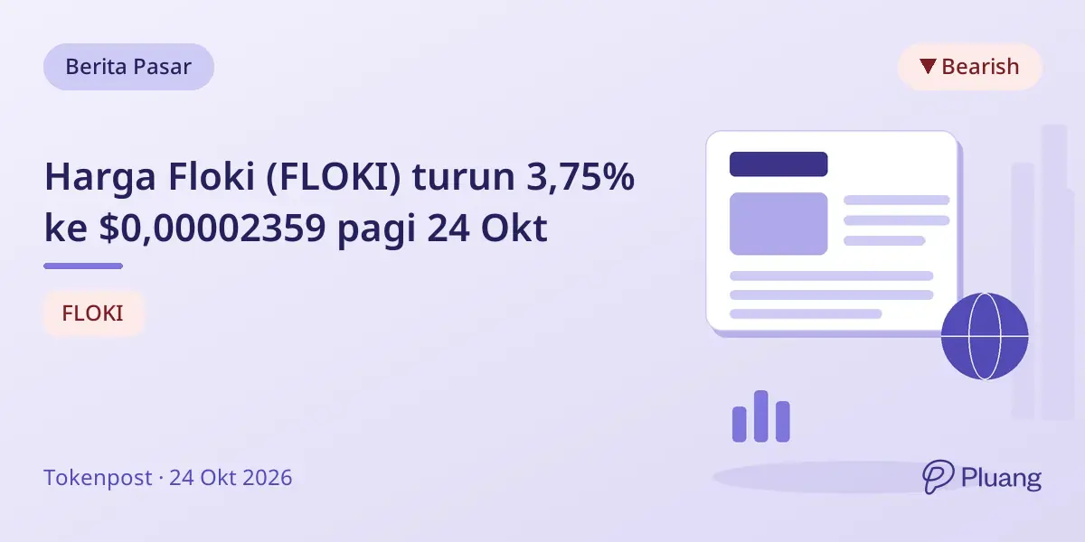 Harga Floki (FLOKI) turun 3,75% ke $0,00002359 pagi 24 Okt