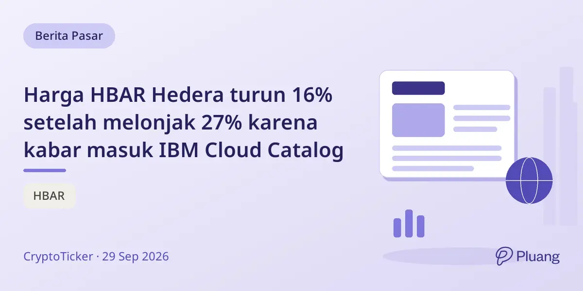 Harga HBAR Hedera turun 16% setelah melonjak 27% karena kabar masuk IBM Cloud Catalog