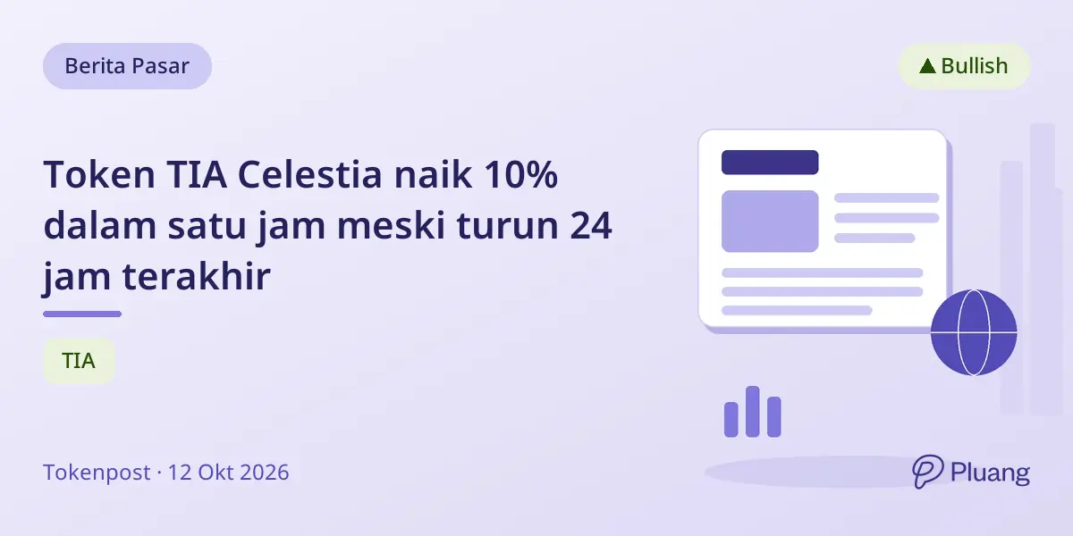 Token TIA Celestia naik 10% dalam satu jam meski turun 24 jam terakhir