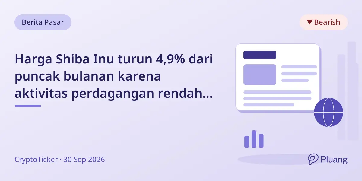 Harga Shiba Inu turun 4,9% dari puncak bulanan karena aktivitas perdagangan rendah dan ekosistem stagnan