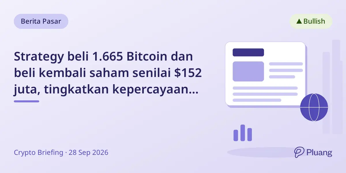 Strategy beli 1.665 Bitcoin dan beli kembali saham senilai $152 juta, tingkatkan kepercayaan nilai pasar STRC.