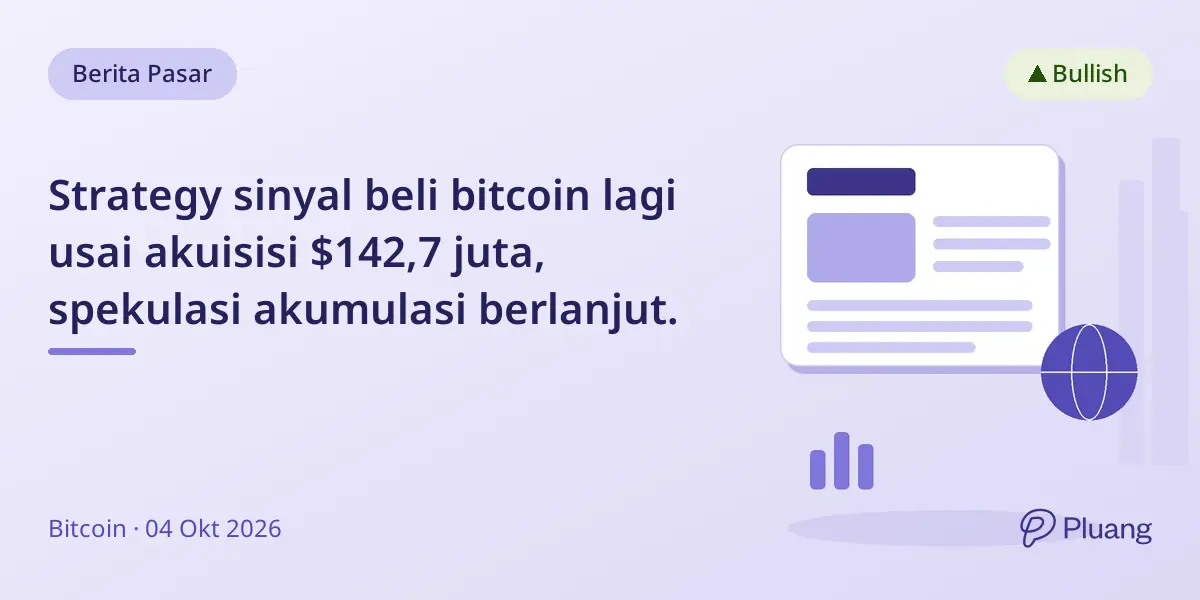 Strategy sinyal beli bitcoin lagi usai akuisisi $142,7 juta, spekulasi akumulasi berlanjut.