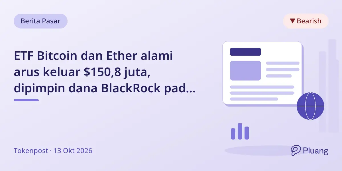 ETF Bitcoin dan Ether alami arus keluar $150,8 juta, dipimpin dana BlackRock pada 12 Okt