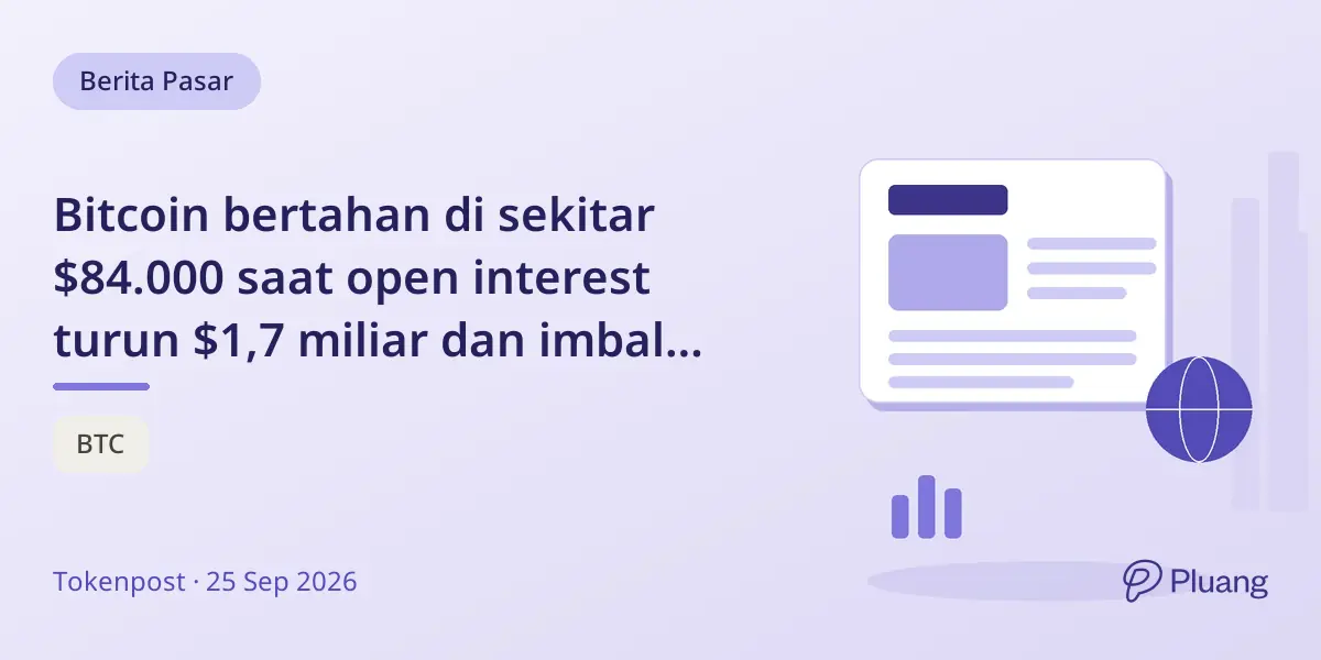 Bitcoin bertahan di sekitar $84.000 saat open interest turun $1,7 miliar dan imbal hasil Treasury naik