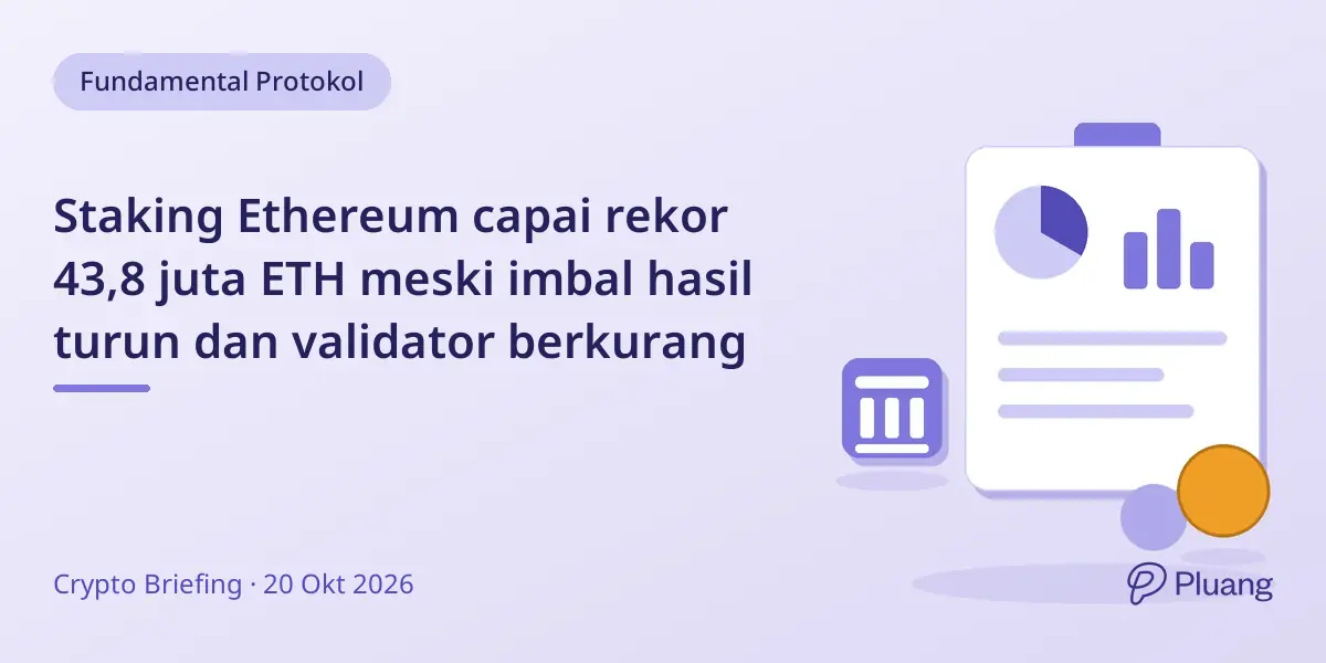 Staking Ethereum capai rekor 43,8 juta ETH meski imbal hasil turun dan validator berkurang
