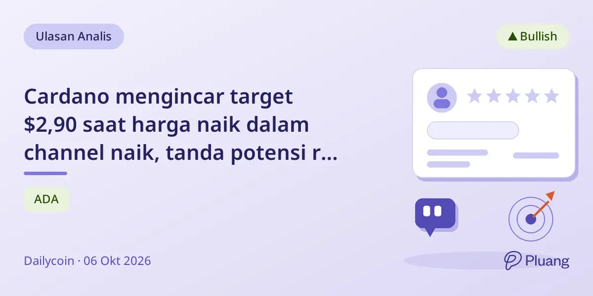 Cardano mengincar target $2,90 saat harga naik dalam channel naik, tanda potensi reli besar.