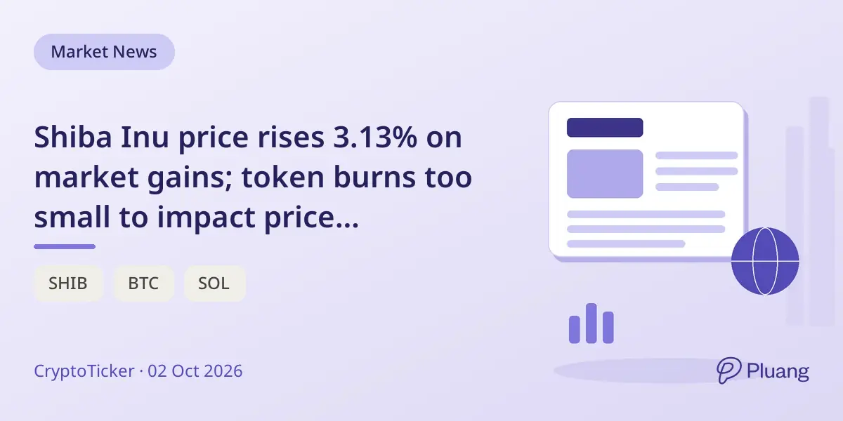 Shiba Inu price rises 3.13% on market gains; token burns too small to impact price significantly