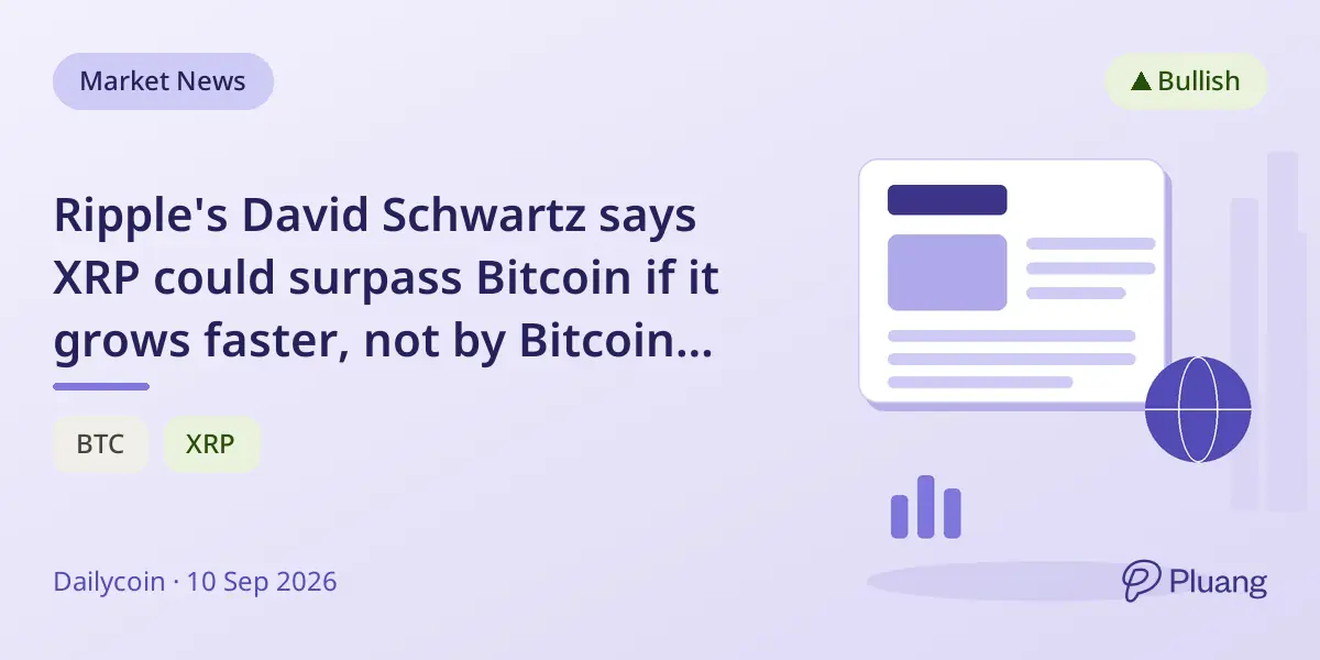 Ripple's David Schwartz says XRP could surpass Bitcoin if it grows faster, not by Bitcoin shrinking.