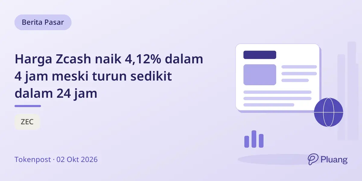 Harga Zcash naik 4,12% dalam 4 jam meski turun sedikit dalam 24 jam