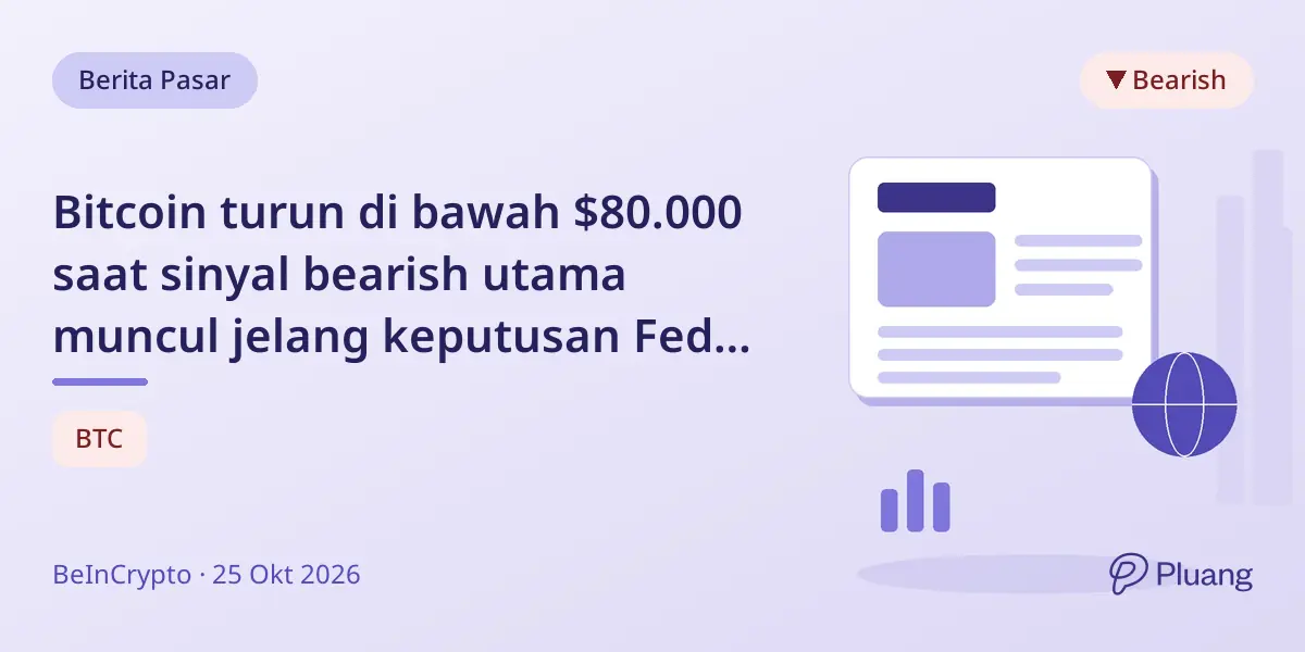 Bitcoin turun di bawah $80.000 saat sinyal bearish utama muncul jelang keputusan Fed dan data inflasi.
