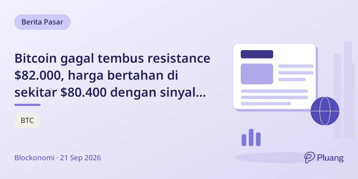 Bitcoin gagal tembus resistance $82.000, harga bertahan di sekitar $80.400 dengan sinyal institusional campur aduk.