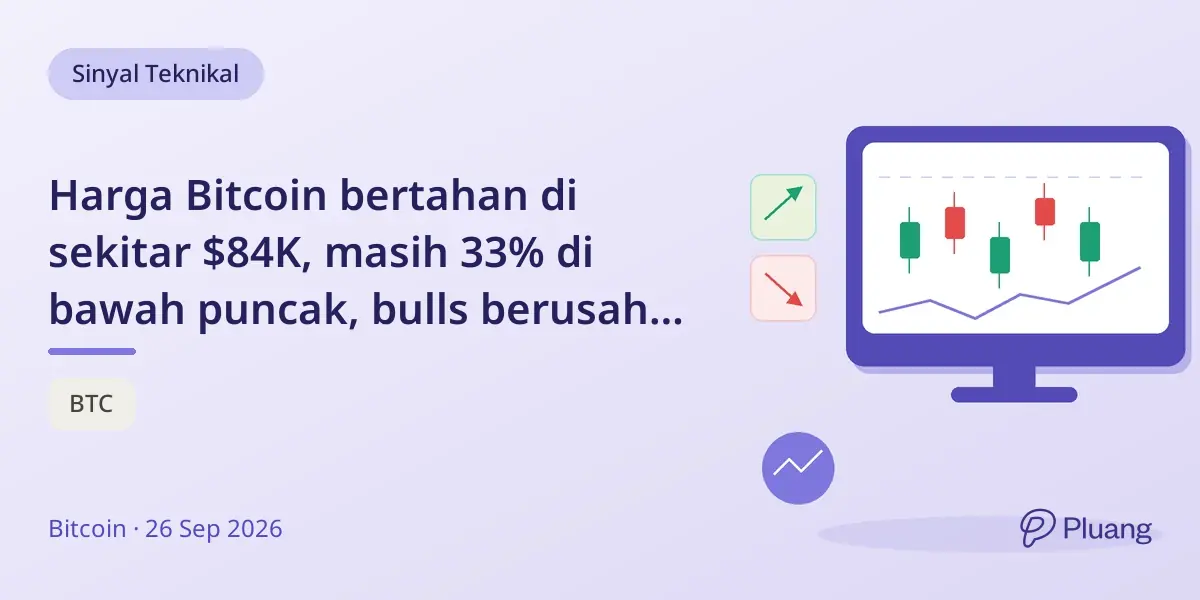 Harga Bitcoin bertahan di sekitar $84K, masih 33% di bawah puncak, bulls berusaha tembus resistance $85,5K