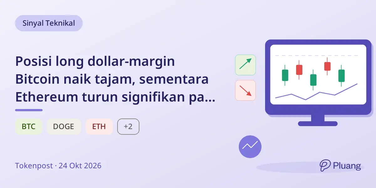 Posisi long dollar-margin Bitcoin naik tajam, sementara Ethereum turun signifikan pada 24 Okt 2026.