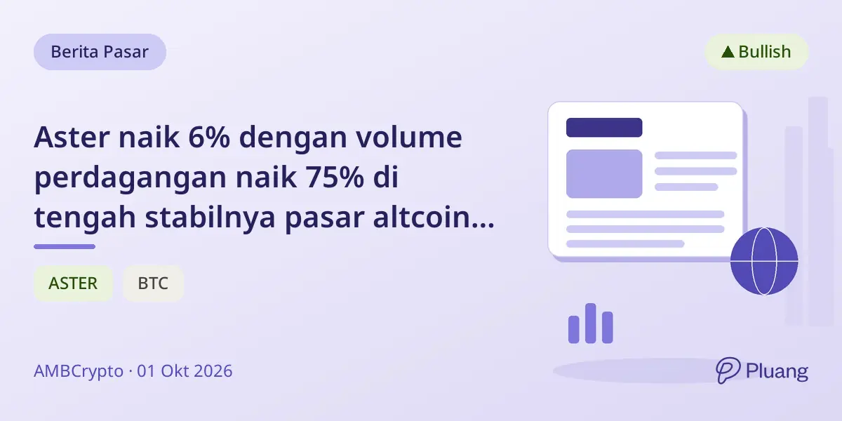 Aster naik 6% dengan volume perdagangan naik 75% di tengah stabilnya pasar altcoin sekitar $1,15T