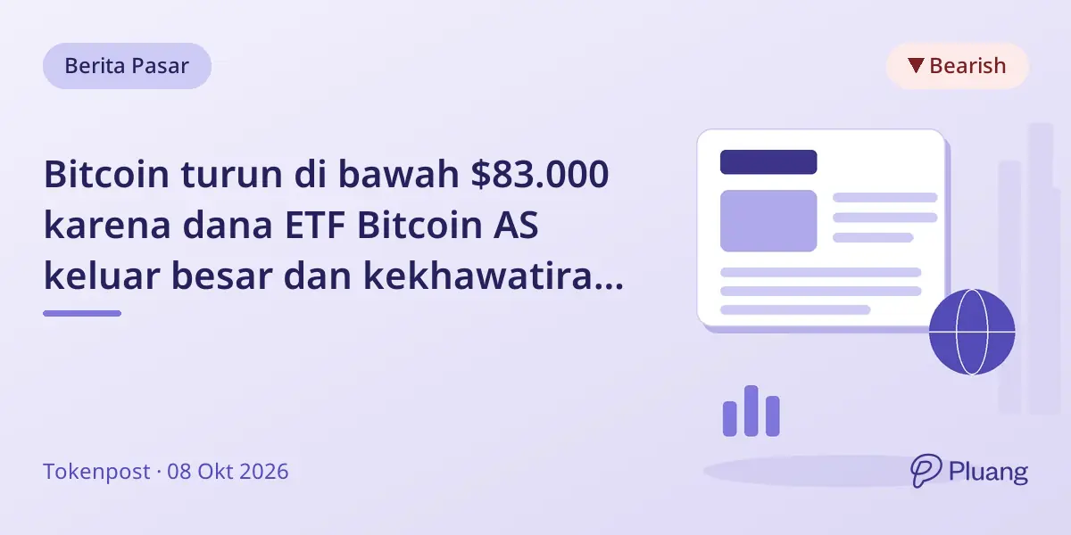 Bitcoin turun di bawah $83.000 karena dana ETF Bitcoin AS keluar besar dan kekhawatiran kenaikan suku bunga Fed