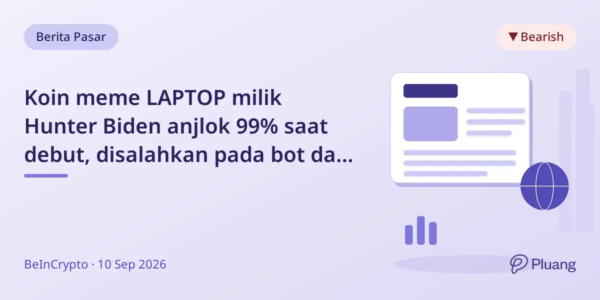 Koin meme LAPTOP milik Hunter Biden anjlok 99% saat debut, disalahkan pada bot dan likuiditas rendah, bantah tuduhan penipuan.