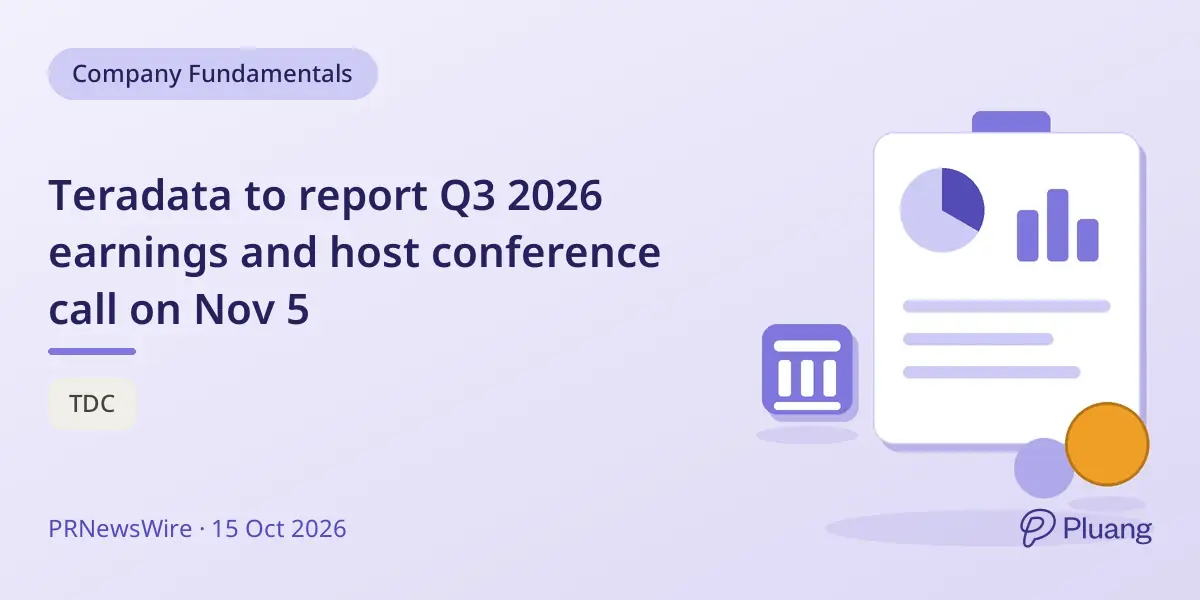 Teradata to report Q3 2026 earnings and host conference call on Nov 5