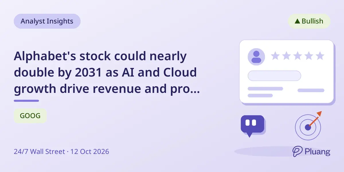 Alphabet's stock could nearly double by 2031 as AI and Cloud growth drive revenue and profit expansion.