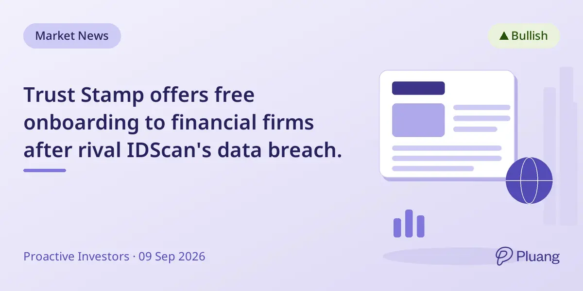 Trust Stamp offers free onboarding to financial firms after rival IDScan's data breach.