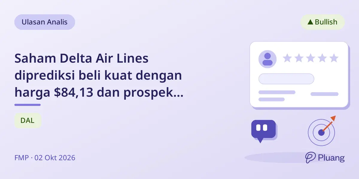 Saham Delta Air Lines diprediksi beli kuat dengan harga $84,13 dan prospek analis positif.