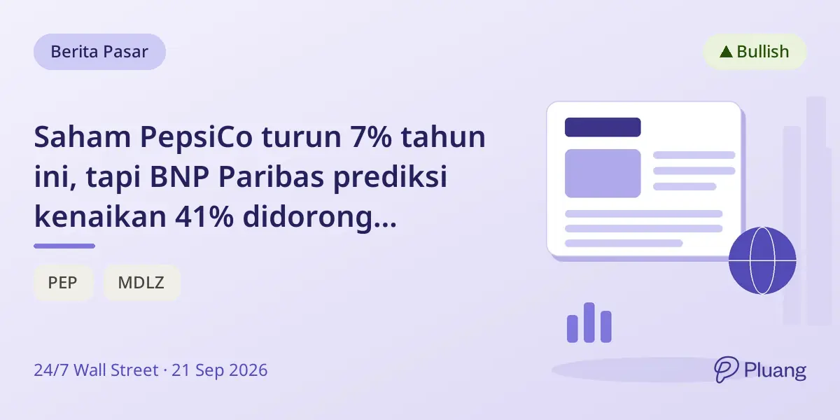 Saham PepsiCo turun 7% tahun ini, tapi BNP Paribas prediksi kenaikan 41% didorong pertumbuhan internasional.