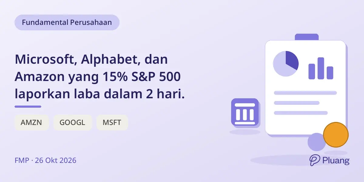 Microsoft, Alphabet, dan Amazon yang 15% S&P 500 laporkan laba dalam 2 hari.