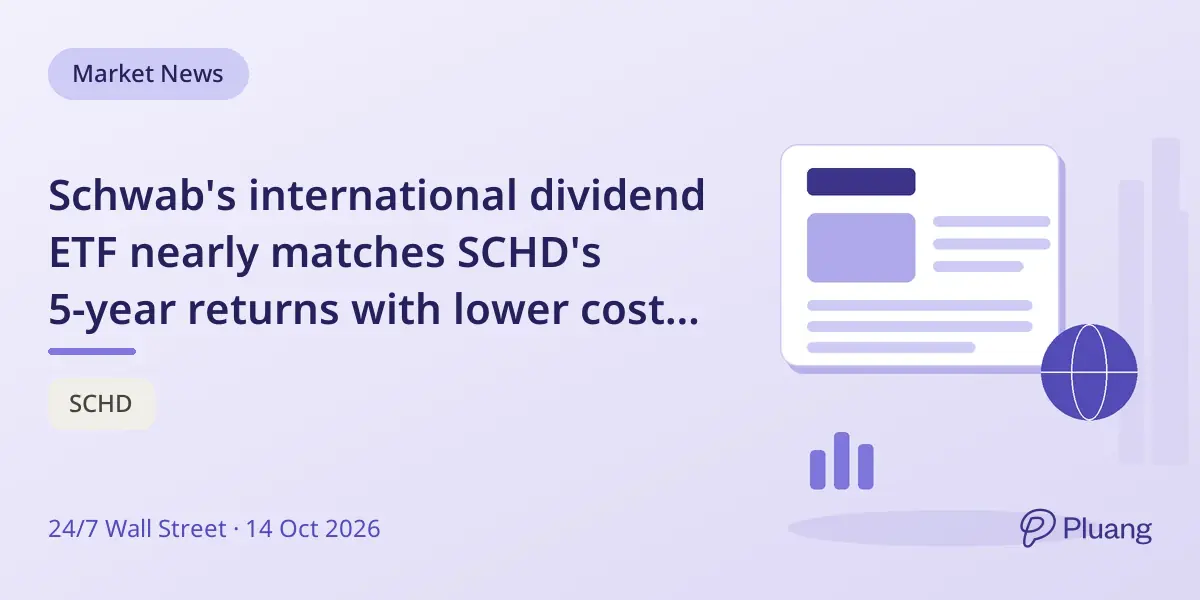 Schwab's international dividend ETF nearly matches SCHD's 5-year returns with lower cost and global diversification.