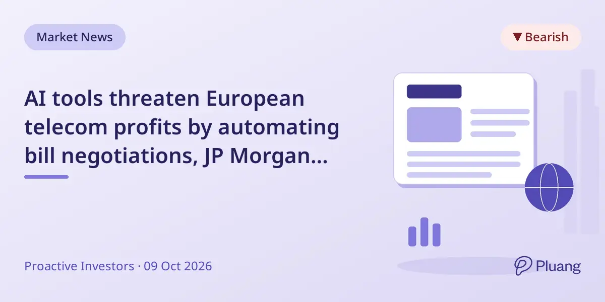 AI tools threaten European telecom profits by automating bill negotiations, JP Morgan warns.