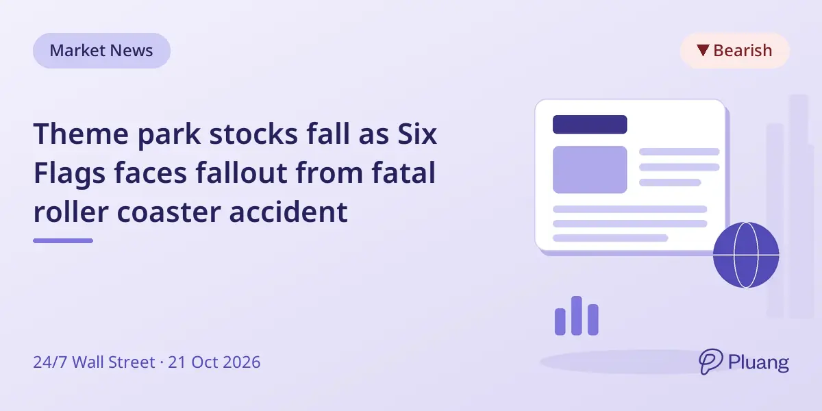 Theme park stocks fall as Six Flags faces fallout from fatal roller coaster accident