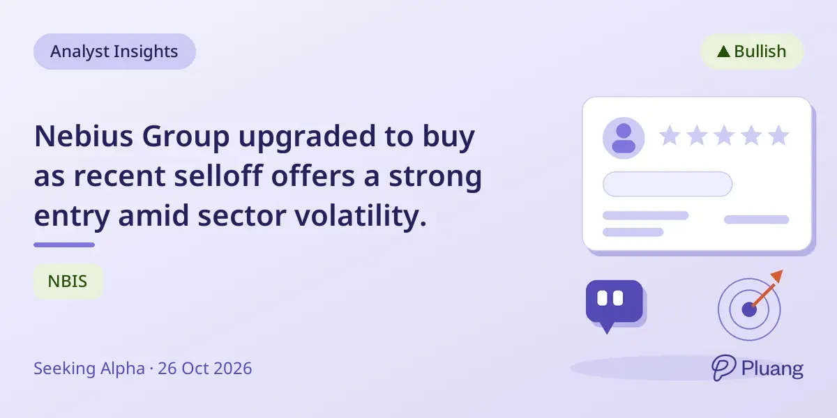 Nebius Group upgraded to buy as recent selloff offers a strong entry amid sector volatility.