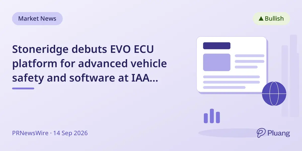 Stoneridge debuts EVO ECU platform for advanced vehicle safety and software at IAA Transportation 2026