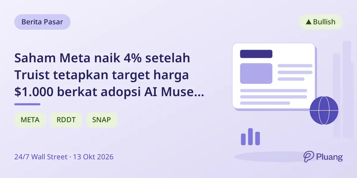 Saham Meta naik 4% setelah Truist tetapkan target harga $1.000 berkat adopsi AI Muse jelang laporan Q3