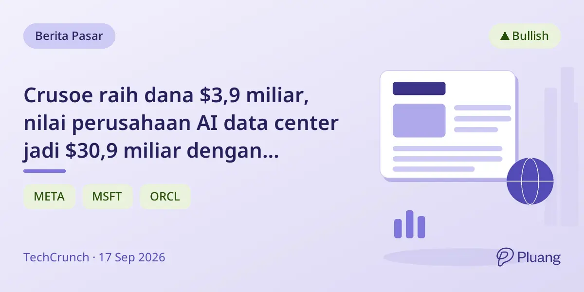 Crusoe raih dana $3,9 miliar, nilai perusahaan AI data center jadi $30,9 miliar dengan rencana pabrik AI modular.
