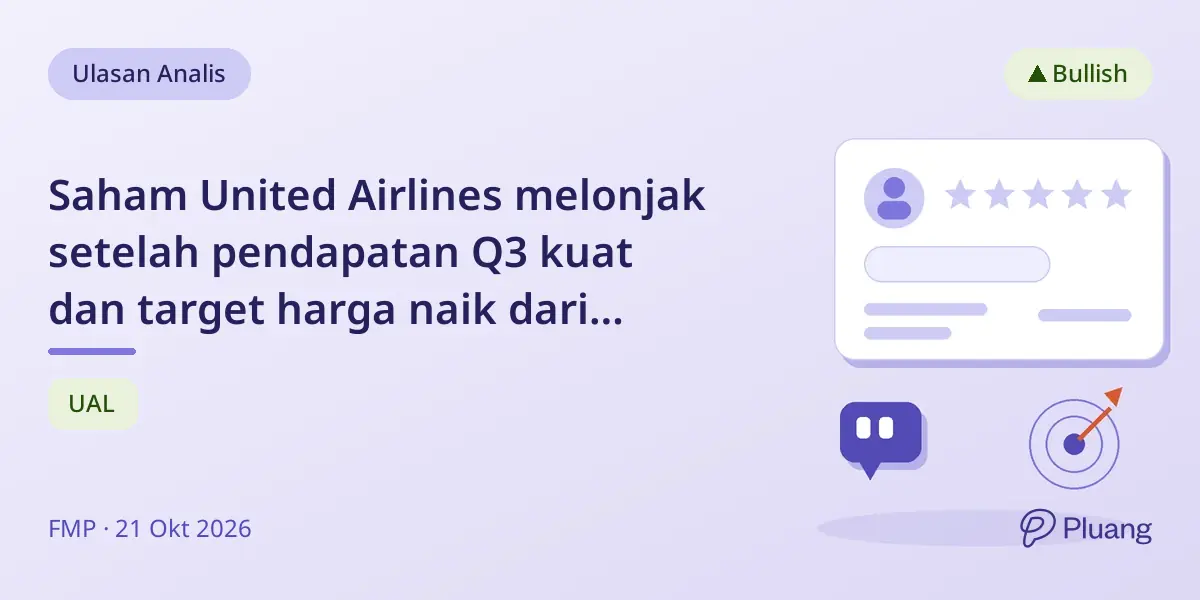 Saham United Airlines melonjak setelah pendapatan Q3 kuat dan target harga naik dari Jefferies