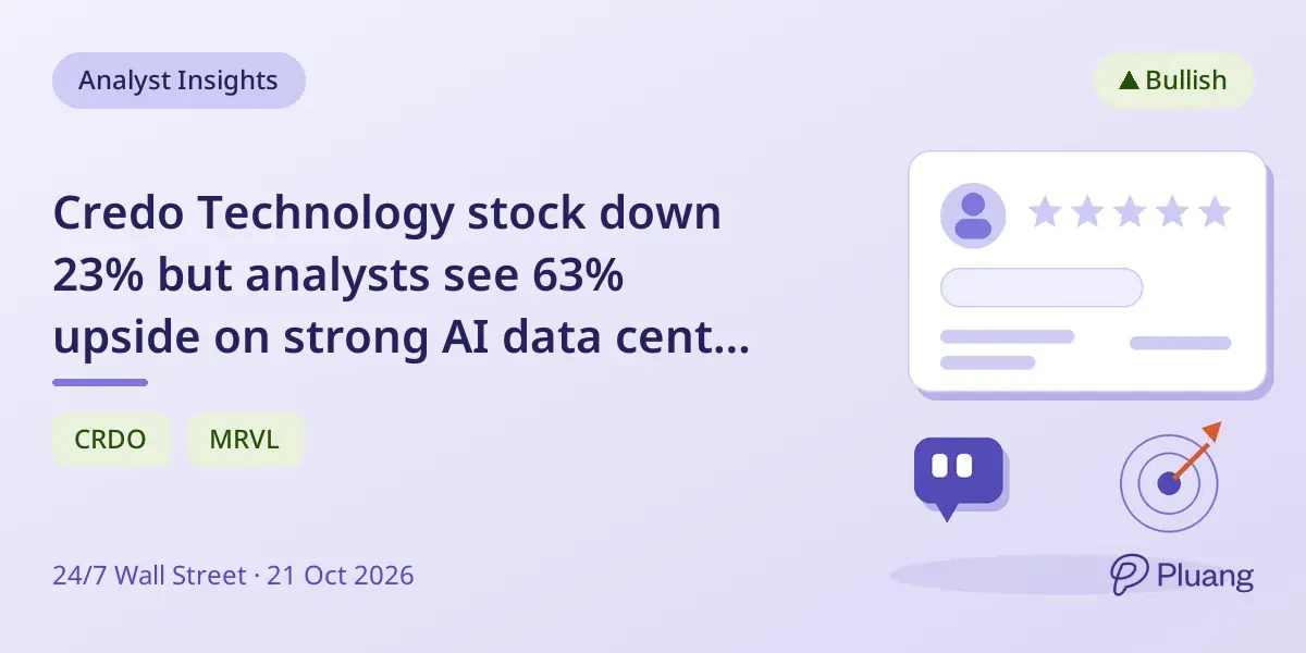 Credo Technology stock down 23% but analysts see 63% upside on strong AI data center growth.