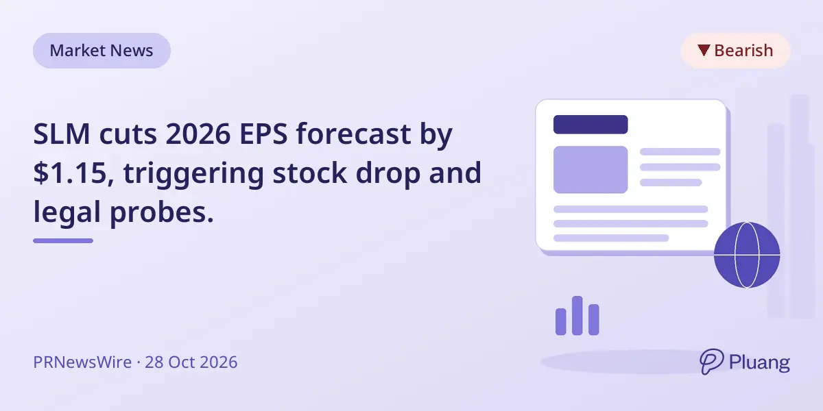 SLM cuts 2026 EPS forecast by $1.15, triggering stock drop and legal probes.
