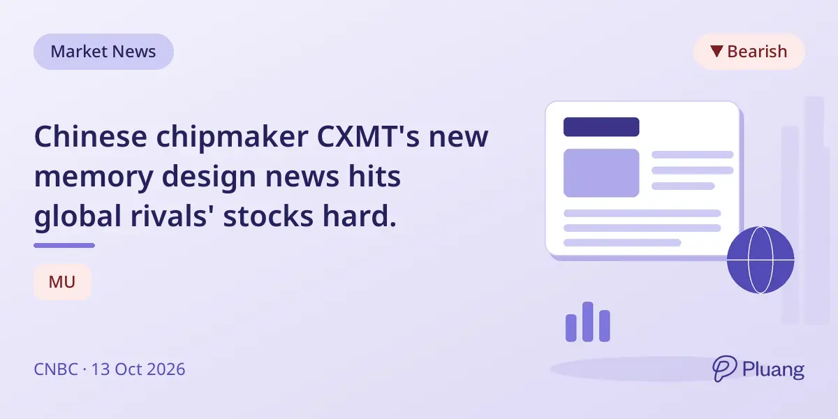 Chinese chipmaker CXMT's new memory design news hits global rivals' stocks hard.