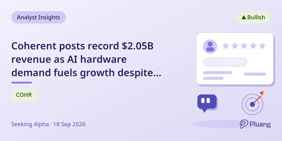 Coherent posts record $2.05B revenue as AI hardware demand fuels growth despite sector jitters
