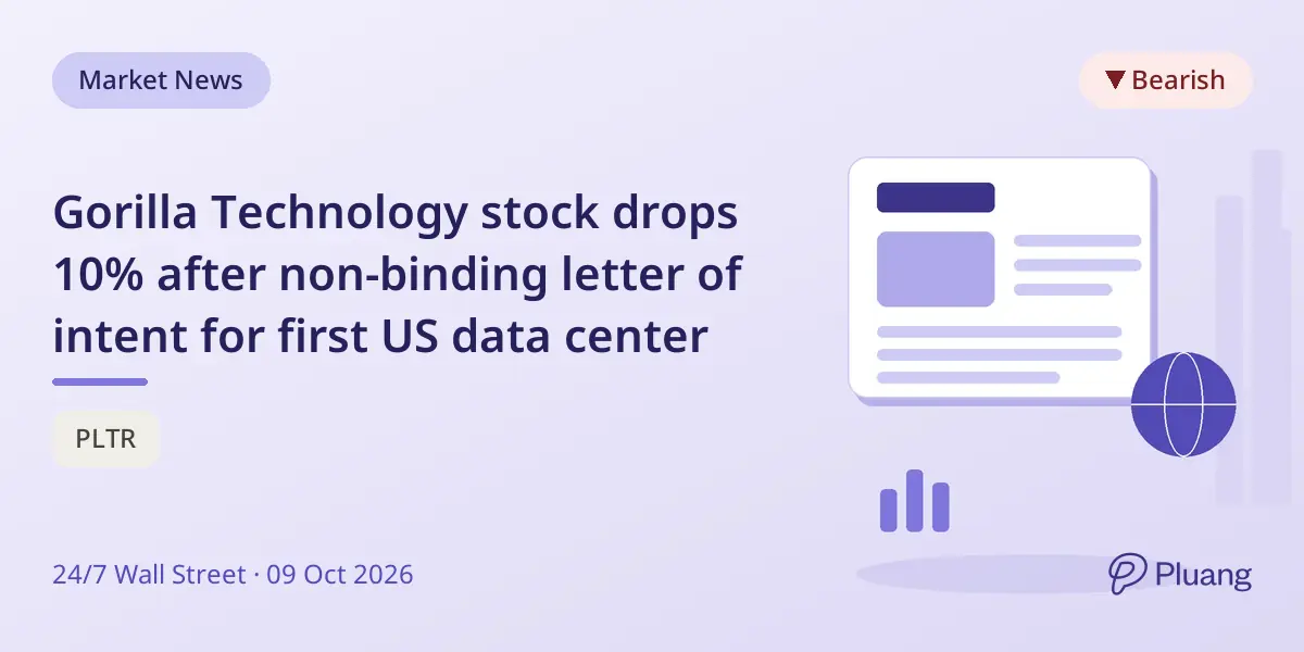 Gorilla Technology stock drops 10% after non-binding letter of intent for first US data center