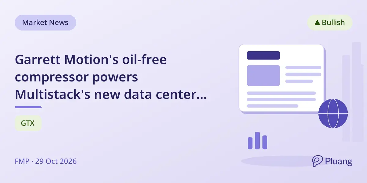 Garrett Motion's oil-free compressor powers Multistack's new data center cooling in Asia-Pacific